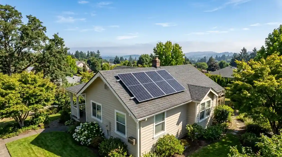400 Watt Solar Panel Daily Output 400 watt solar panel producing daily power output on a sunny rooftop
