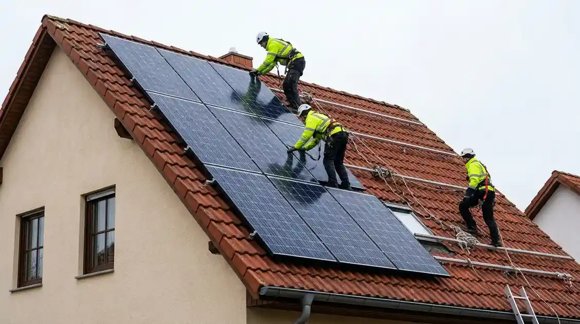Tier 1 Value Solar Panels Tier 1 value solar panels being installed on a residential roof