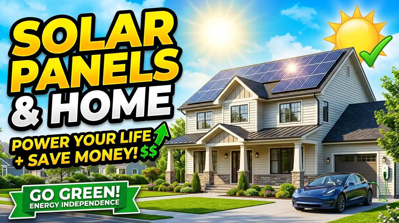 Home solar panels powering a house in the United States