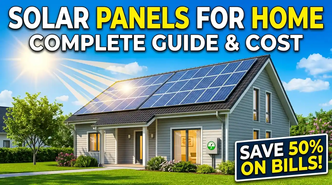 Solar panels for home installed on a residential roof