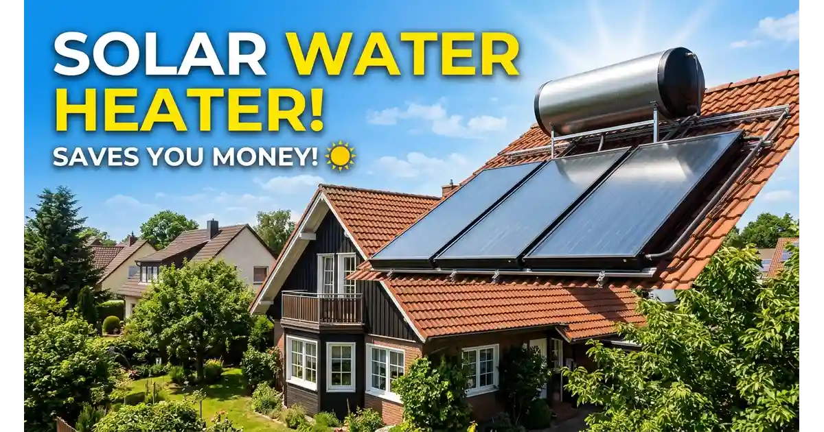 solar water heater installed on home roof