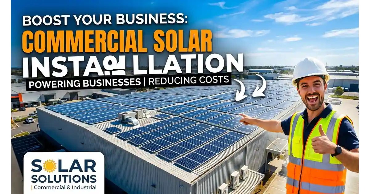 Commercial solar installation company crew installing a large rooftop solar array