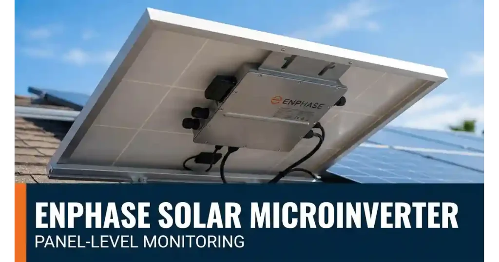 Enphase microinverter installed on back of solar panel