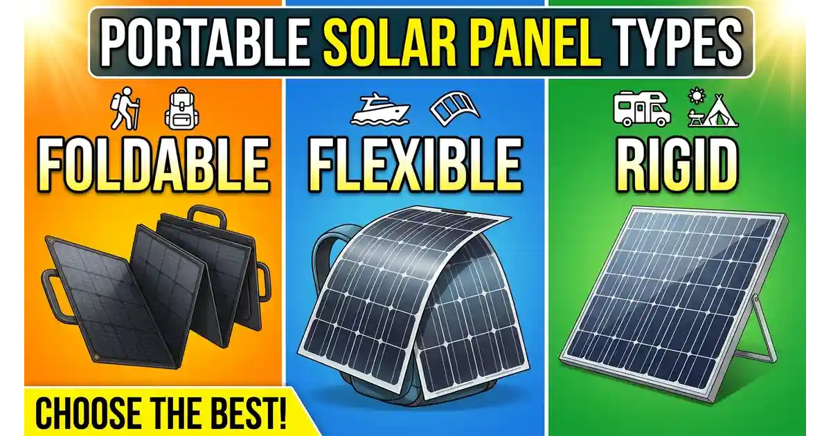 Comparison of foldable, flexible, and rigid portable solar panel types