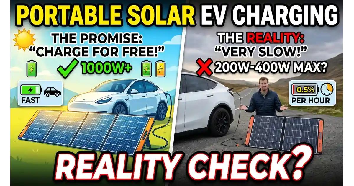 Chart showing how much EV range a portable solar panel can realistically add per hour