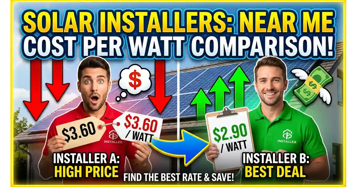 Comparing cost per watt quotes from solar installers near me