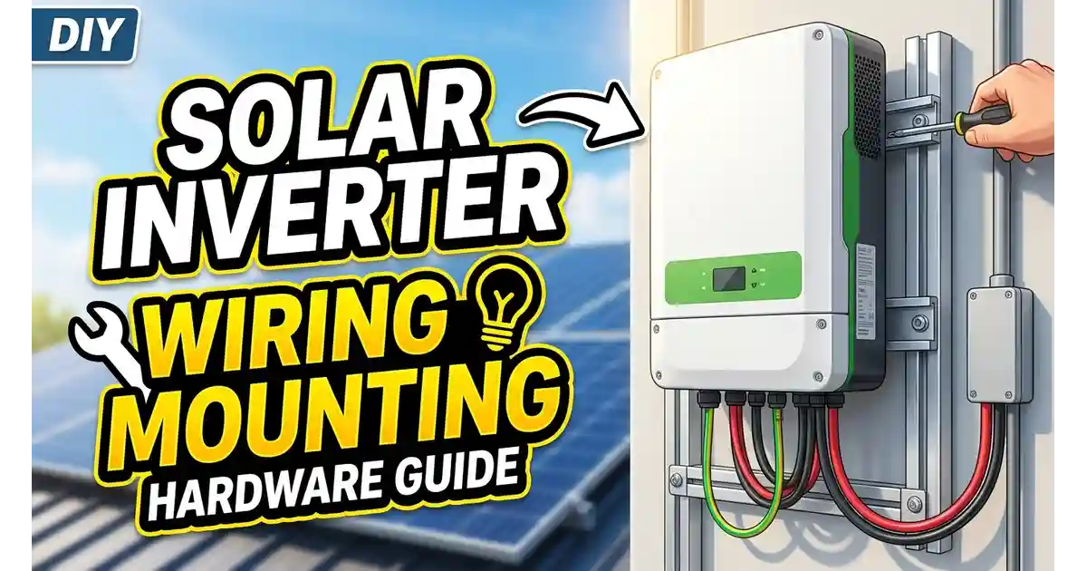 Solar inverter, MC4 connectors, wiring, and roof mounting rails included in a home solar panel kit