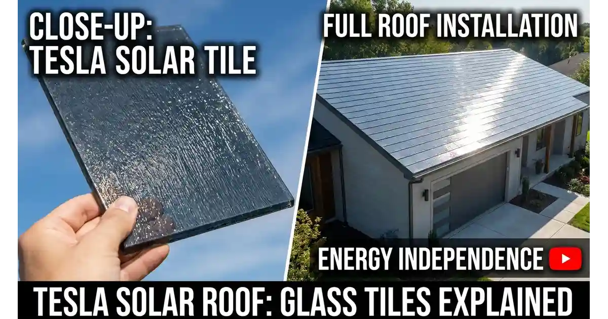 Tesla Solar Roof glass tiles compared to standard Tesla solar panels